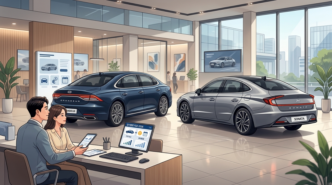 2026 장기렌트 가격비교, 쏘나타 그랜저 얼마일까