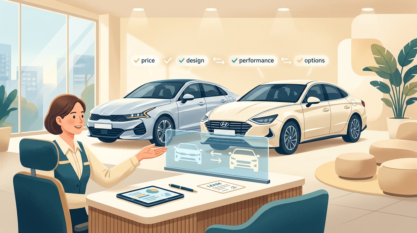 K5와 쏘나타 비교 상담 이미지