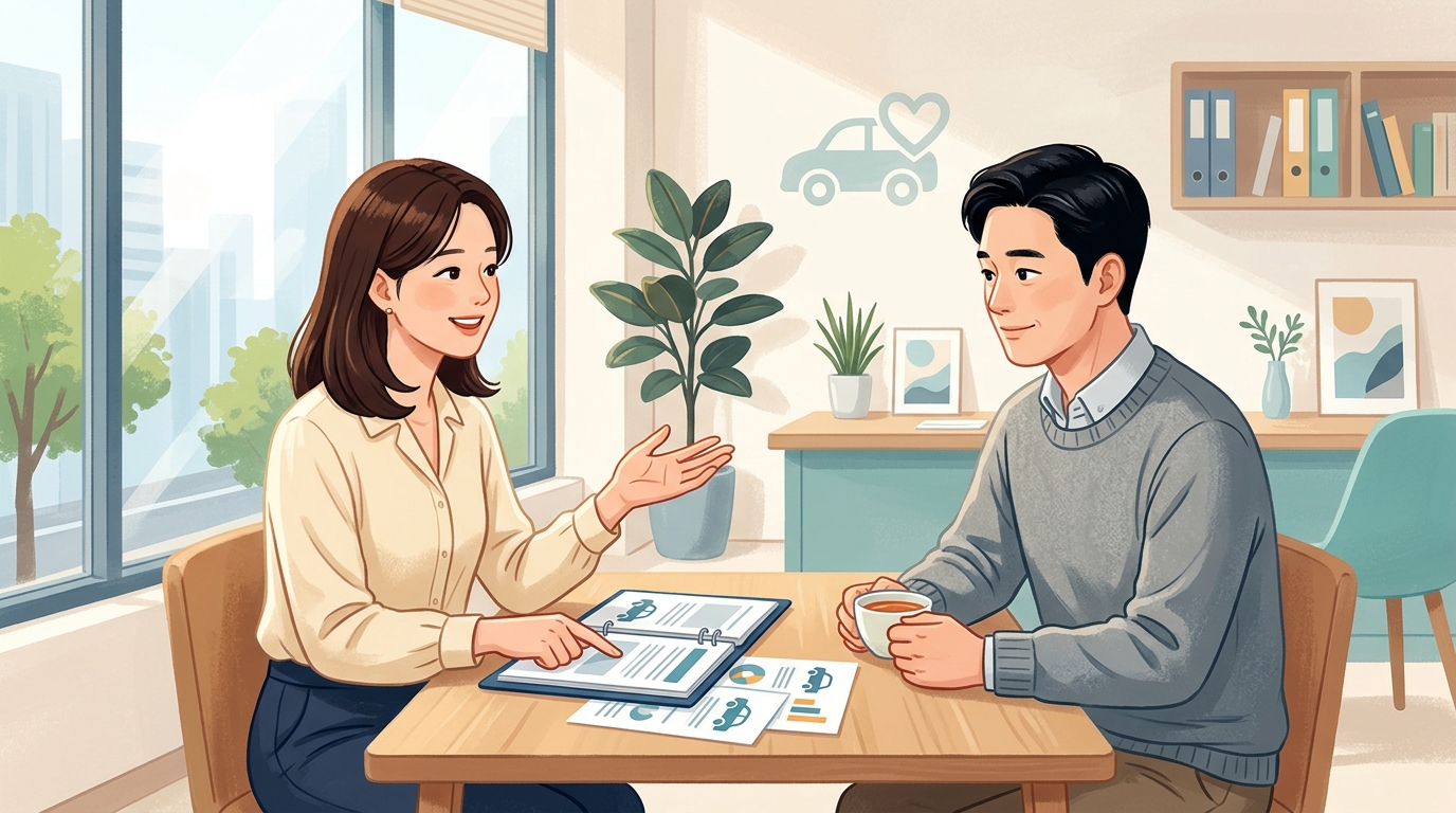 개인회생 장기렌트 상담 페르소나 이미지