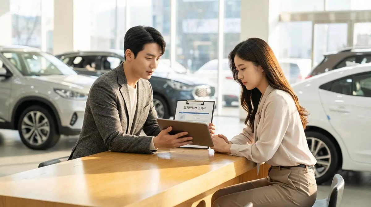 저신용 장기렌트 상담 페르소나 일러스트